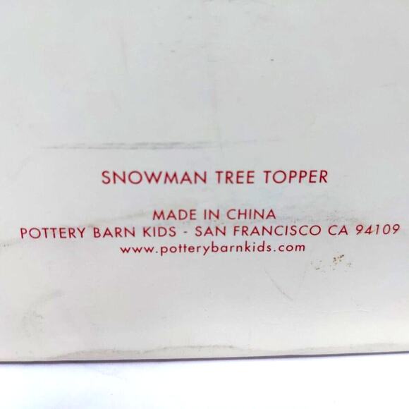 Pottery Barn Kids Snowman Christmas Tree Topper Felt Fabric Old Fashioned in Box - Picture 14 of 15